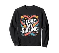I Love My Sibling Stars Hearts Ribbon Sweatshirt