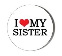 I LOVE MY SISTER 38mm Round Fridge Magnet