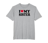 I Love My Sister T-Shirt, Men's Big and Tall, Heather Grey, 5X Tall
