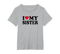 I Love My Sister T-Shirt, Women's Plus, Heather Grey, 4X