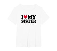 I Love My Sister T-Shirt, Women's Plus, White, 4X