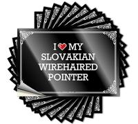 I Love My Slovakian Wirehaired Pointer Decal Stuff for Teens | Plastic Bottle Removable Decal Pack(6X9CM)