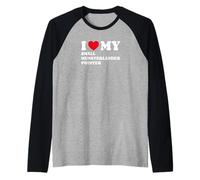 I Love My Small Munsterlander Pointer Dog Owner Heart Raglan Baseball Tee