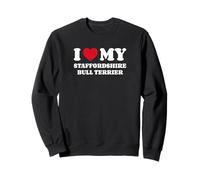 I Love My Staffordshire Bull Terrier Dog Owner Heart Sweatshirt