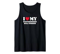 I Love My Staffordshire Bull Terrier Dog Owner Heart Tank Top