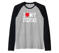 I Love My Stepdad - Heart Step Family Raglan Baseball Tee