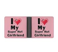 I Love My Super Hot Girlfriend Bifold Wallet Leather Slim Cash Card Holder Cute Purse