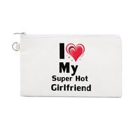 I Love My Super Hot Girlfriend Coin Purse Cute Change Pouch Wallet Clutch Bag with Zip