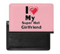 I Love My Super Hot Girlfriend Passport Wallet Cute Passport Case with Card Slot Travel Passport Holder Cover