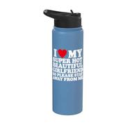 I Love My Super Hot Girlfriend So Please Stay Away from Me Stainless Steel Insulated Water Bottle