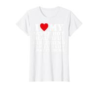 I Love My Super Hot Girlfriend So Please Stay Away from Me Value Graphic T-Shirt, Women, White, S