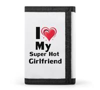 I Love My Super Hot Girlfriend Trifold Wallet Cute Card Slots Holder Clutch Purse Wallets for Men Women