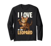 I Love My Tiny Leopard Bengal Cat Kitten Long Sleeve T-Shirt