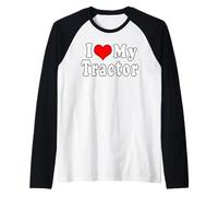 I Love My Tractor Funny Quotes Raglan Baseball Tee