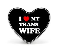 I Love My Trans Wife Custom Brooch Pin Heart Lapel Pins Tie Suit Dress Accessories for Men Women Wedding Birthday