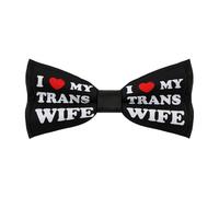 I Love My Trans Wife Mens Classic Bow Ties Adjustable Length Printed Design Bowtie for Birthdays Valentine's Day Gifts