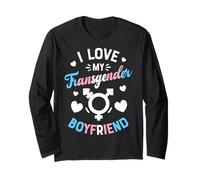 I Love My Transgender Boyfriend T Shirt Gay Pride LGBT Flag Long Sleeve T-Shirt