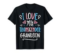 I Love My Transgender Grandson LGBT Trans Pride Flag Grandma T-Shirt
