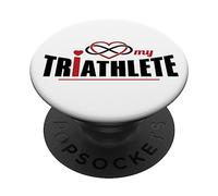 I Love My Triathlete Proud Tri Triathlon Family Supporter PopSockets Adhesive PopGrip