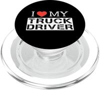 I Love My Truck Driver Trucker Girlfriend Wife Mom Mother PopSockets PopGrip for MagSafe