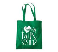 I Love My Twin Sister Tote Shopping Bag 10 Litres Capacity 42 x 38cm