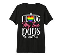 I Love My Two Dads Gay Lesbian LGBTQ Pride Month Premium T-Shirt