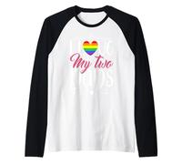 I Love My Two Dads Gay Lesbian LGBTQ Pride Month Raglan Baseball Tee