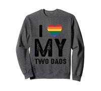 I Love My Two Dads Rainbow Heart Pride Sweatshirt