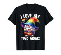 I Love My Two Moms Cute LGBT Gay Ally Gnomes Girls Kids T-Shirt