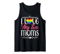 I Love My Two Moms Lesbian LGBTQ Pride Month Tank Top