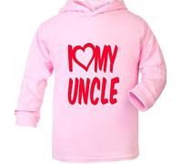 I Love My Uncle Boys Girls Baby Hoodie Present Gift Age 3-6 Months Pink