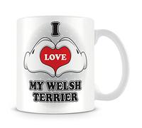 I Love My Welsh Terrier Mug - Add Photo - Personalised Love-Heart Hands Design Gift