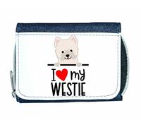 I Love My Westie (Cute Peekaboo Pocket Design) Personalised Dog Breed for Owner Statement Stylish Ladies Purse