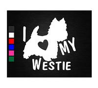 I love my westie dog pet decal sticker car van wall window bedroon (10cm)