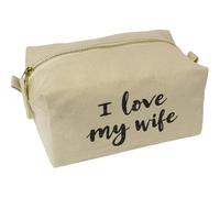 'I Love My Wife' Canvas Wash Bag/Makeup Case (CS00041860)