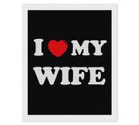 I Love My Wife Diamond 5D Painting Kits for Adult Beginners Round Full Drill DIY Wall Art Craft Decor Gift 16"x20"