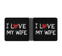 I Love My Wife Printed Bifold Wallet with Hidden Compartments Pocket Money and Credit Card Holder for Men Women