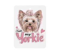 I Love My Yorkie Terrier Dogs Car Air Freshener Aromatherapy Tablet Hanging Decor for Rearview Mirror Dorm