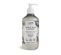I Love Naturals Tonka Bean & Myrrh Hand & Body Lotion Nourishing Moisturiser with Patchouli & Myrrh Essential Oils, Shea Butter & Coconut Oil for Soft, Smooth Skin Vegan-Friendly 500ml