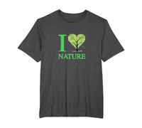 I Love Nature T-Shirt, Men's Big and Tall, Dark Heather Grey, 3X Tall