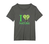 I Love Nature T-Shirt, Women's Plus, Asphalt Grey, 5X
