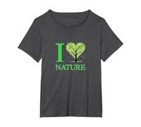 I Love Nature T-Shirt, Women's Plus, Dark Heather Grey, 6X