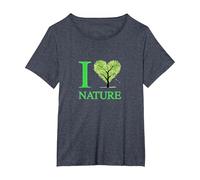 I Love Nature T-Shirt, Women's Plus, Heather Blue, 5X