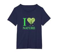 I Love Nature T-Shirt, Women's Plus, Navy Blue, 1X