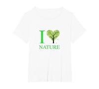 I Love Nature T-Shirt, Women's Plus, White, 1X