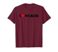 I Love Nerds T-Shirt, Men, Burgundy, 3X-Large