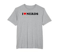 I Love Nerds T-Shirt, Men's Big and Tall, Heather Grey, 3X Tall
