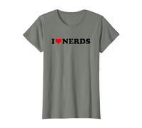 I Love Nerds T-Shirt, Women, Olive Heather, 3X-Large