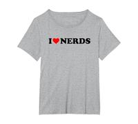 I Love Nerds T-Shirt, Women's Plus, Heather Grey, 4X