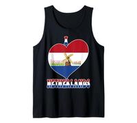 I Love Netherlands Proud Dutch Pride Flag Tulips Heart Print Tank Top
